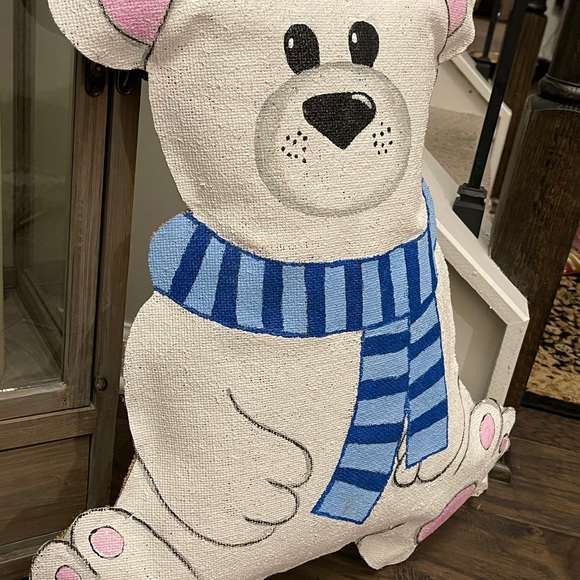 Door hanger wreath holiday valentine polar bear - Picture 8 of 10